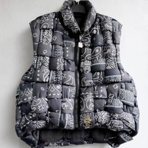 KAPITAL - Bandana-Print Woven Padded Shell Gilet Black