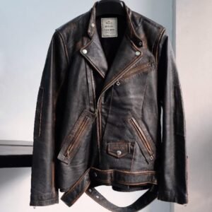 Maison MIHRA YASUHIRO IRO Dylan Leather Biker Jacket / Brown