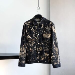 SONG FOR THE MUTE 22.2 Splatter - Detail Oversize Worker Jacket / Black