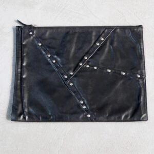 Maison Margiela Leather Metal Studs Clutch / Black