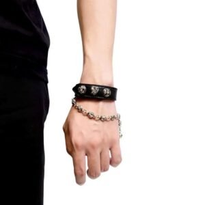 Chrome Hearts Adjustable Leather Bracelet
