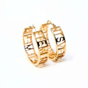 Vetements Logo-Lettering Large Hoop Earrings