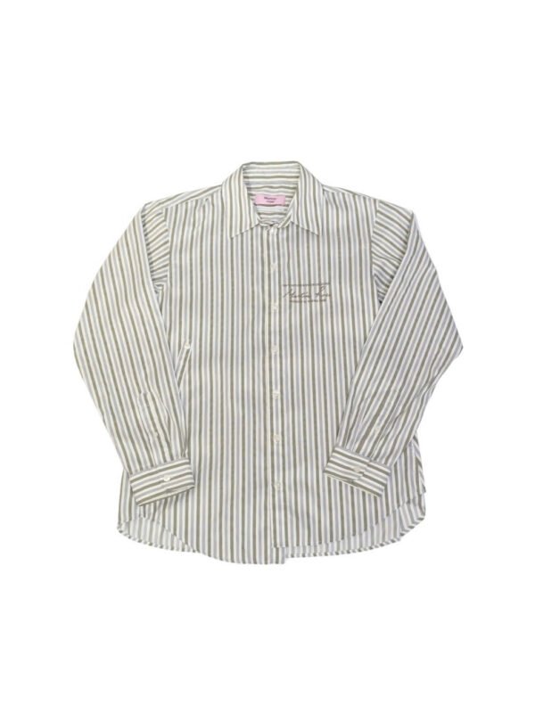 Martine Rose Aymmetric Triped Hirt In White